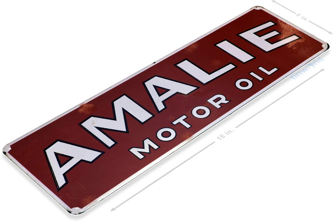 AMALIE OIL 看板 Amalie Motor Oil Sign: Rare Vintage Double Sided Metal A-Frame