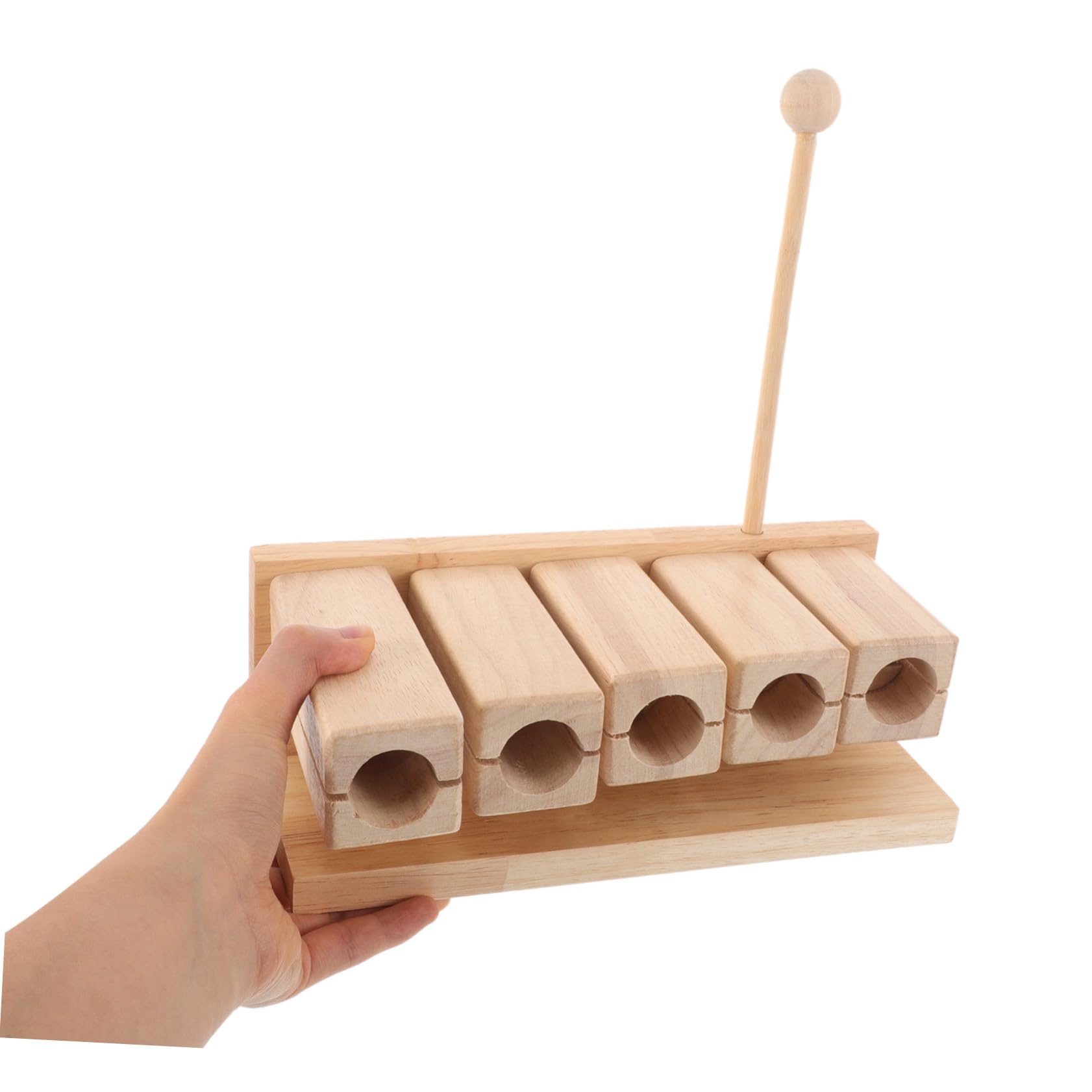 Blocchi Percussione in Legno Pentatonici Toni con Martelletto Strumento Musicale Educativo Sicuro e Leggero per Yoga Scuola e Apprendimento Collaborativo