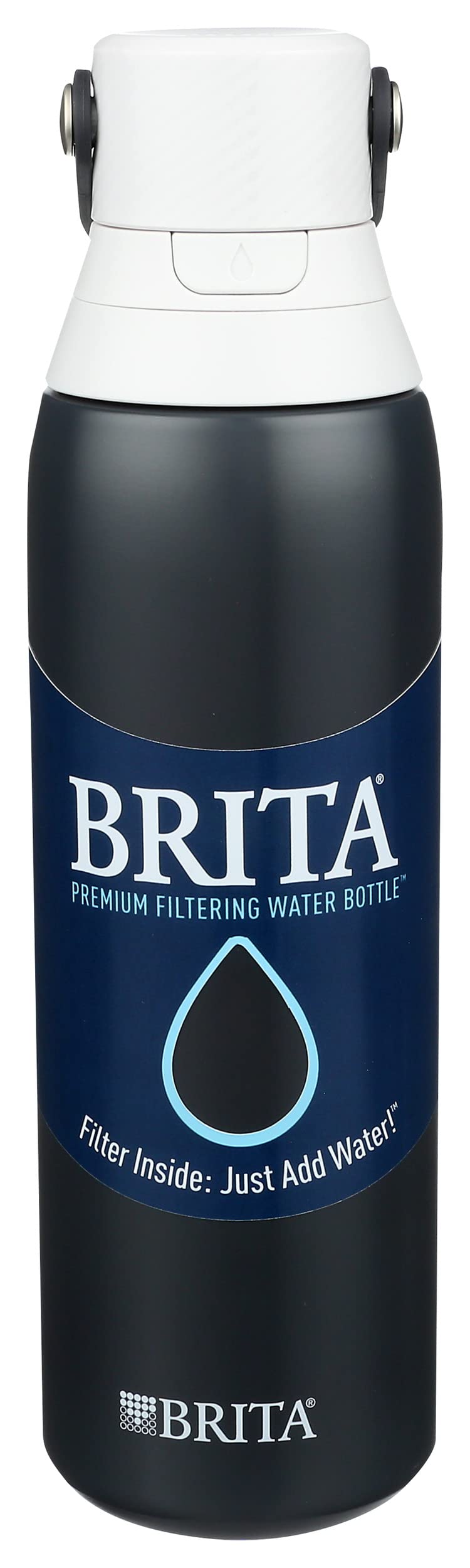 Gourde Filtrante Isotherme Clearly Filtered – Acier Inoxydable Noir, 32 Oz (0,95 L), Avec Filtre