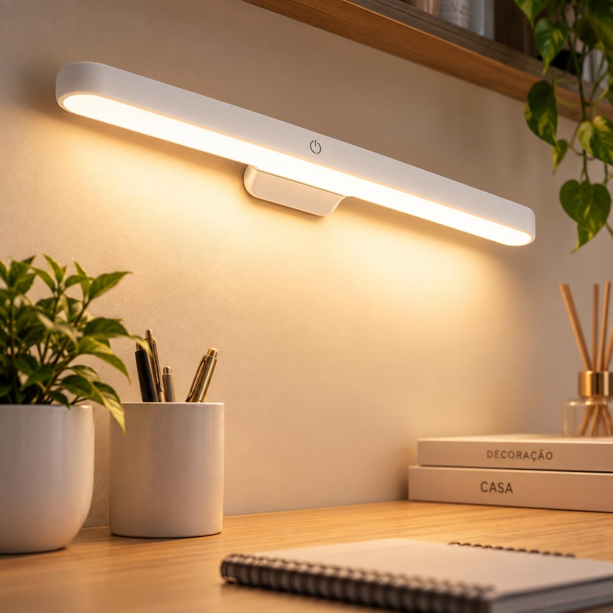Luminária LED Magnética Recarregável USB Sem Fio com 3 Tons de Luz — Barra Spot Dire