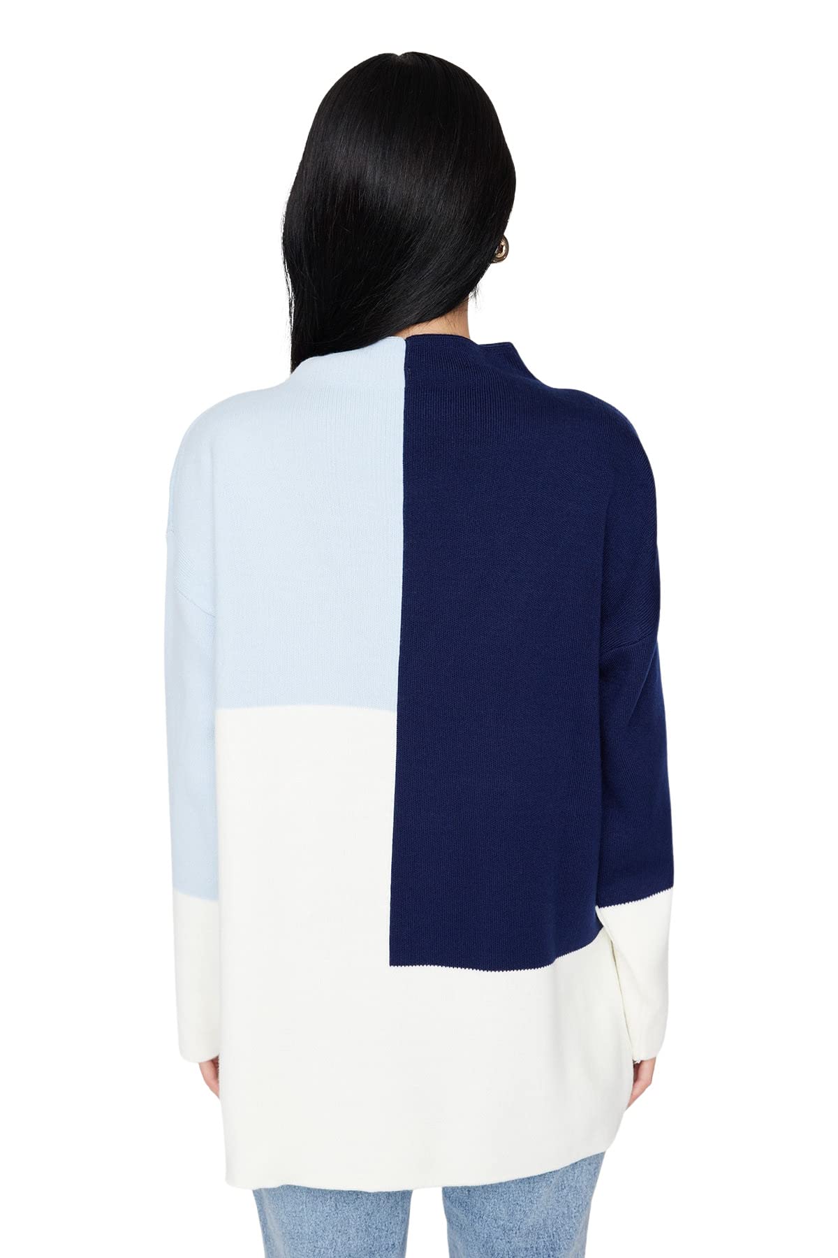 Trendyol Jersey - Azul - Casual Suéter Mujer (Pack de 1)