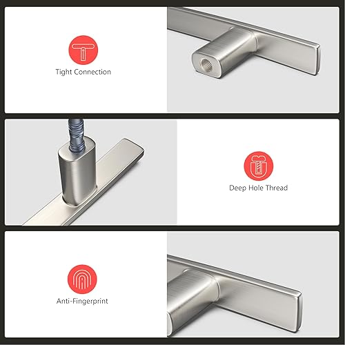 Miniatura 6 de homdiy LS1003BSS LS1003BSS - Paquete de 5 manijas para gabinetes de cocina, tiradores de gabinete de 3 pulgadas, herrajes para muebles y cajones