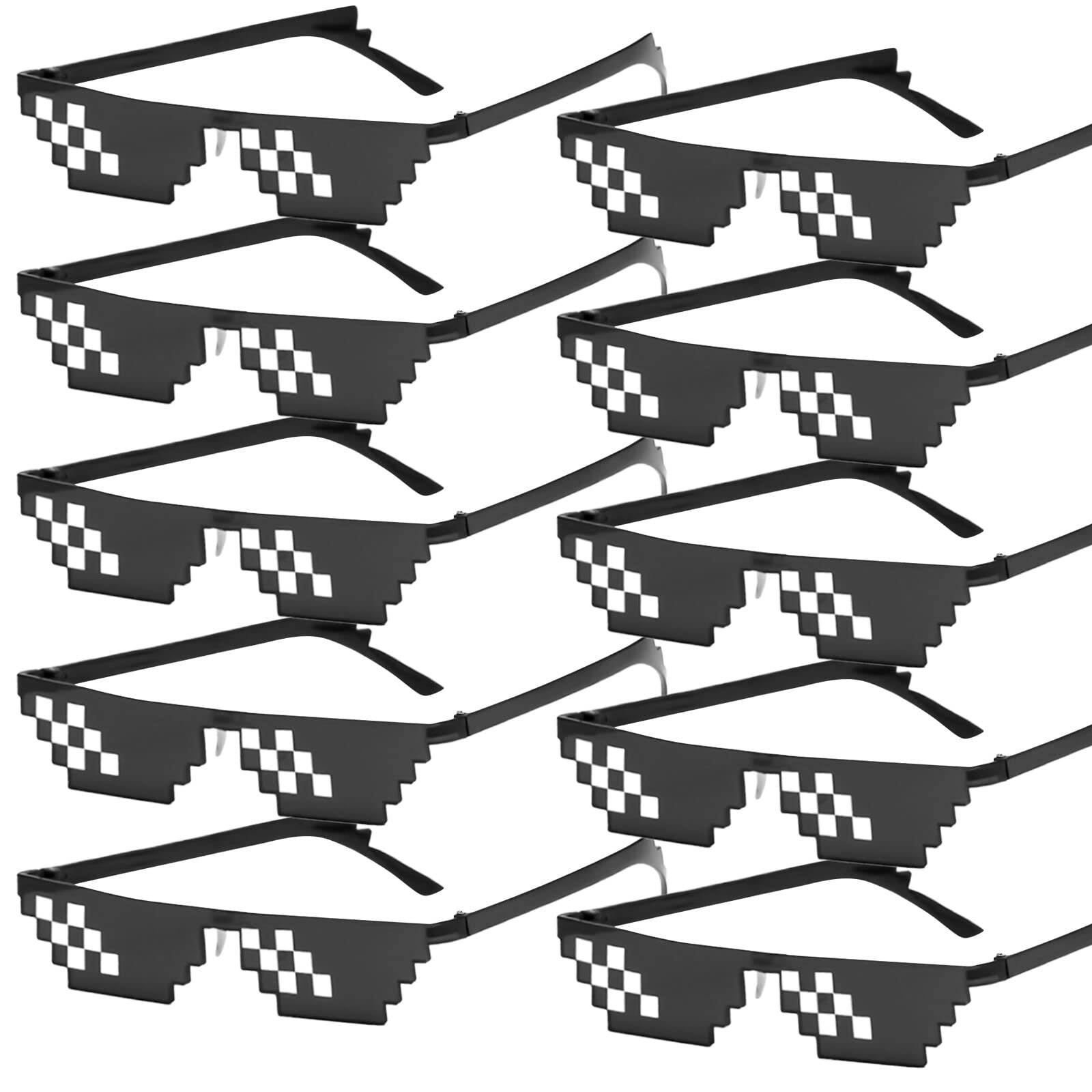 Occhiali Da Sole Pixel 3 Pezzi Stile Thug - Accessorio Divertente Per Feste E Costumi - Foto 2