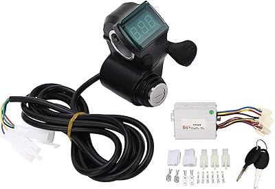 SPYMINNPOO E Bike Controller Kit, 24V 500W Electric Bike Brushed Motor Controller with Thumb Throttle Set for Electric Bicycle