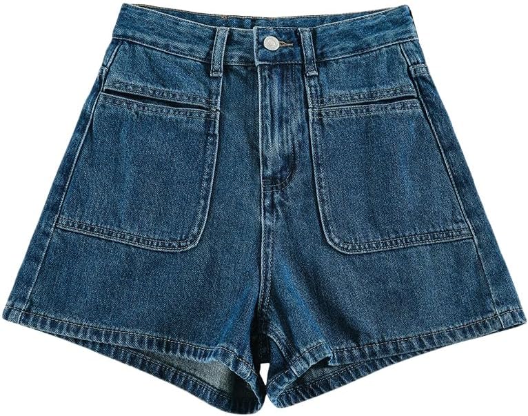 High-Waist Slimming Denim Shorts Women's Summer Loose Pocket A-Line Hot Girl Wide Leg Pants