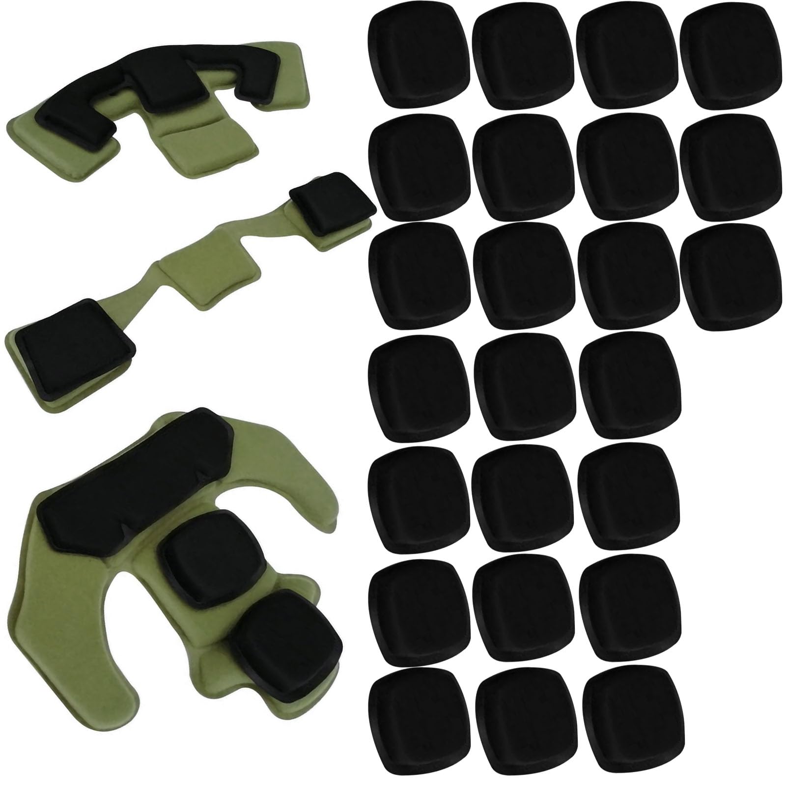Helm-Memory-Schaum-Pads, Innenfutter, Memory-Schwamm, Federung, Helmmodifikation, Schutzpolster, Helmpolster, Set, Ersatz, universelles Motorrad, taktisches Pad, weich, mit 24 magischen Haken