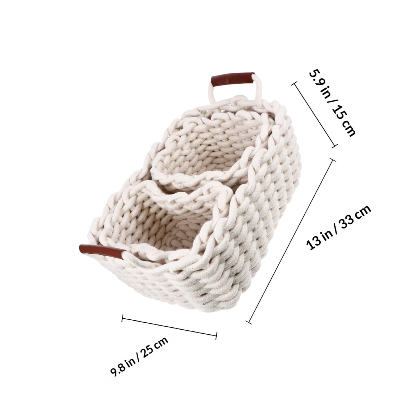 Cesta de Almacenamiento Trenzada de Cuerda de Algodón, 3 Piezas