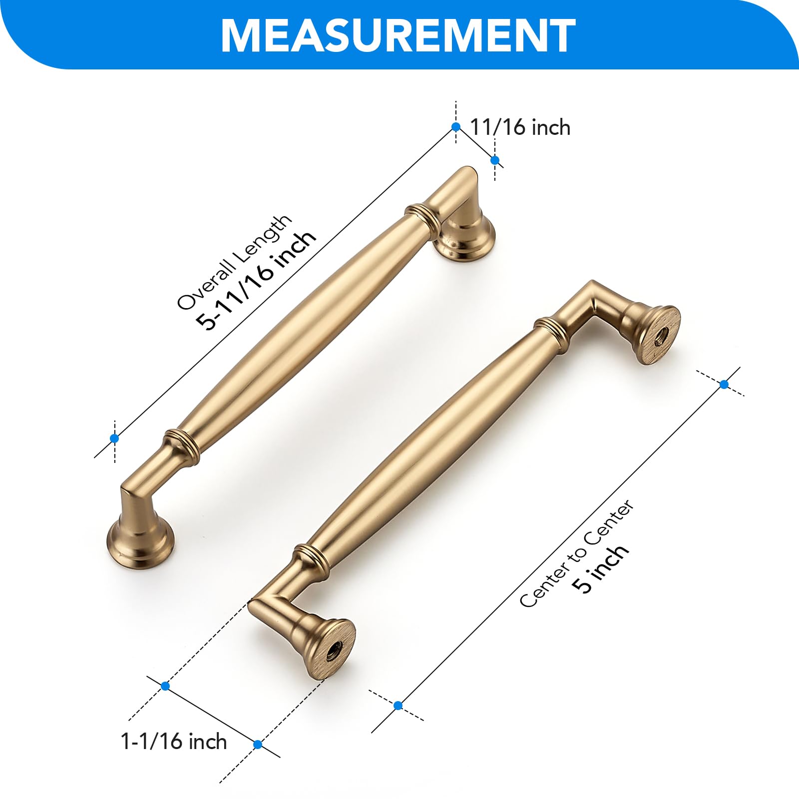 HOME EDIT 10 Pack 5 Inch Champagne Bronze Cabinet Handles Solid Zinc Alloy Pulls for Kitchen, Dresser, Closet & Bathroom Cabinets Hardware - 3