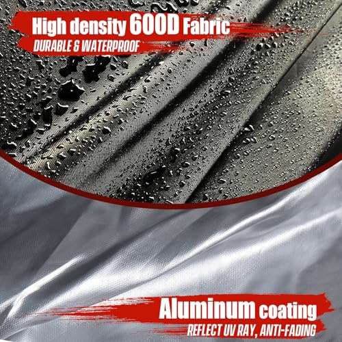 Riding Lawn Mower Cover, Universal Fits Decks up to 54\", 600D Heavy Duty Waterproof Lawn Tractor Cover, Outdoor Protection Against UV, Dust, Wind, Ride-on Mower Tractor Storage with Elastic Hem