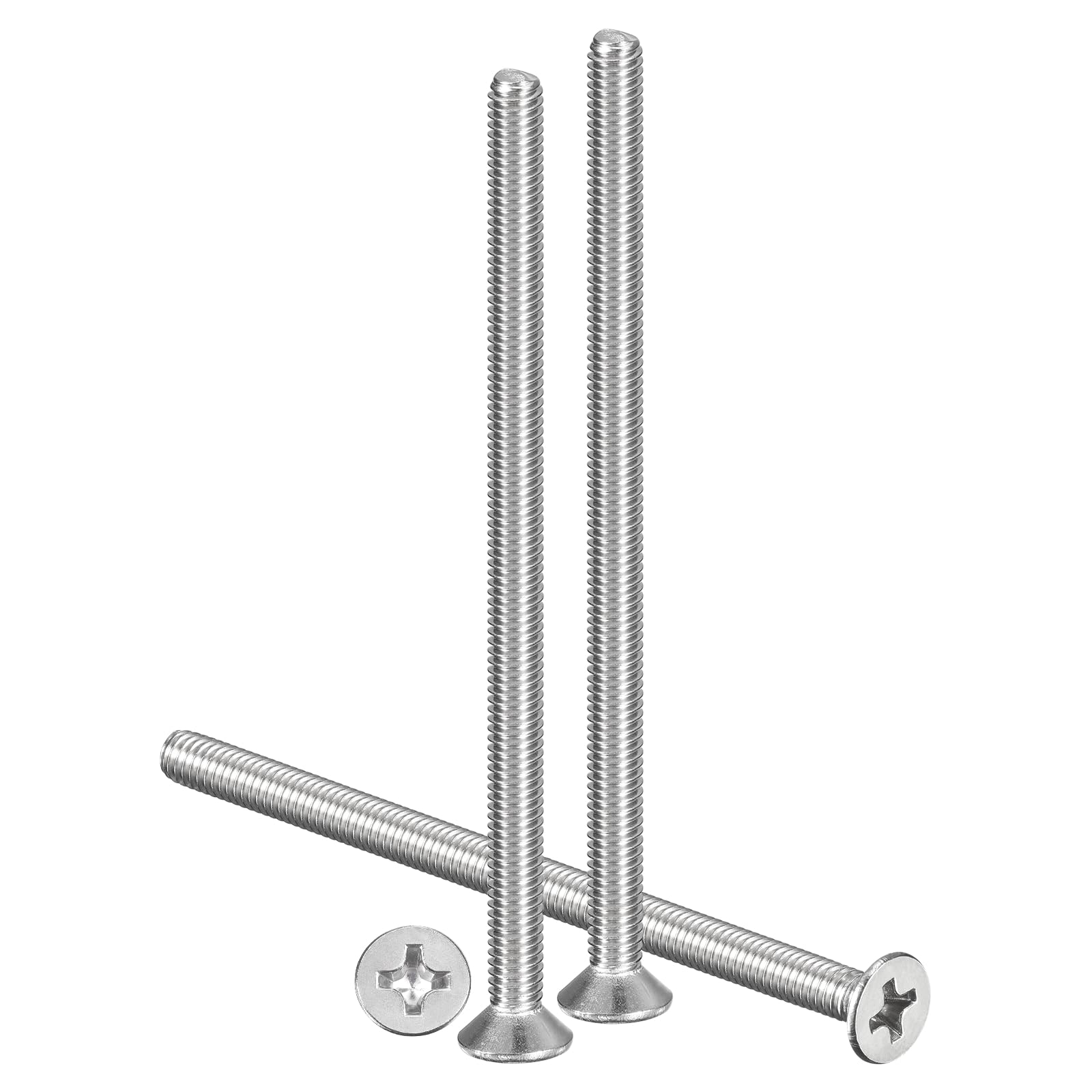 METALLIXITY Phillips Flat Head Machine Screws Bolts (M4-0.7x70) 15Pcs, Stainless Steel 304 Countersunk Cross Screws - for Household Indoor Maintenance Installment DIY, Silver — image 1