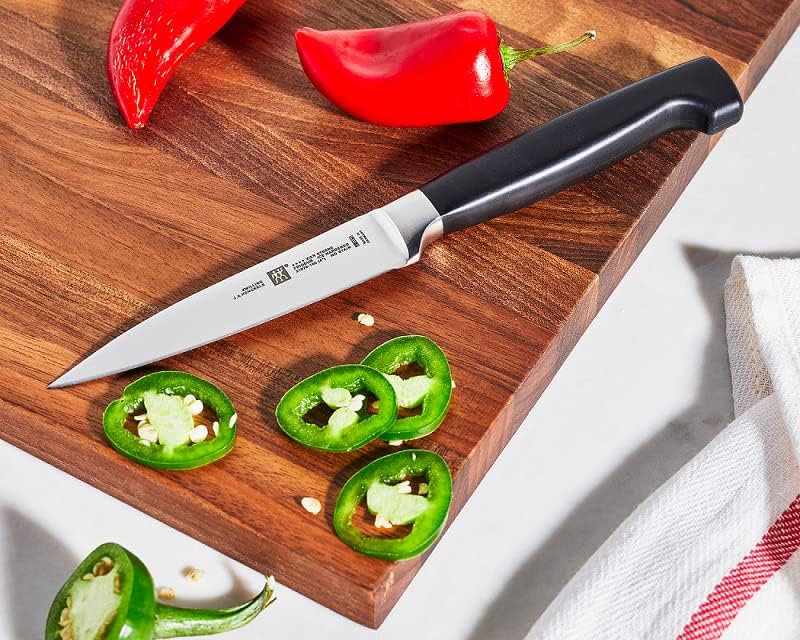 Miniatura 5 de HENCKELS - Juego de cuchillos de cuatro estrellas, 3 piezas, 3.9 in, 6.3 in, 7.9 in, negroacero inoxidable