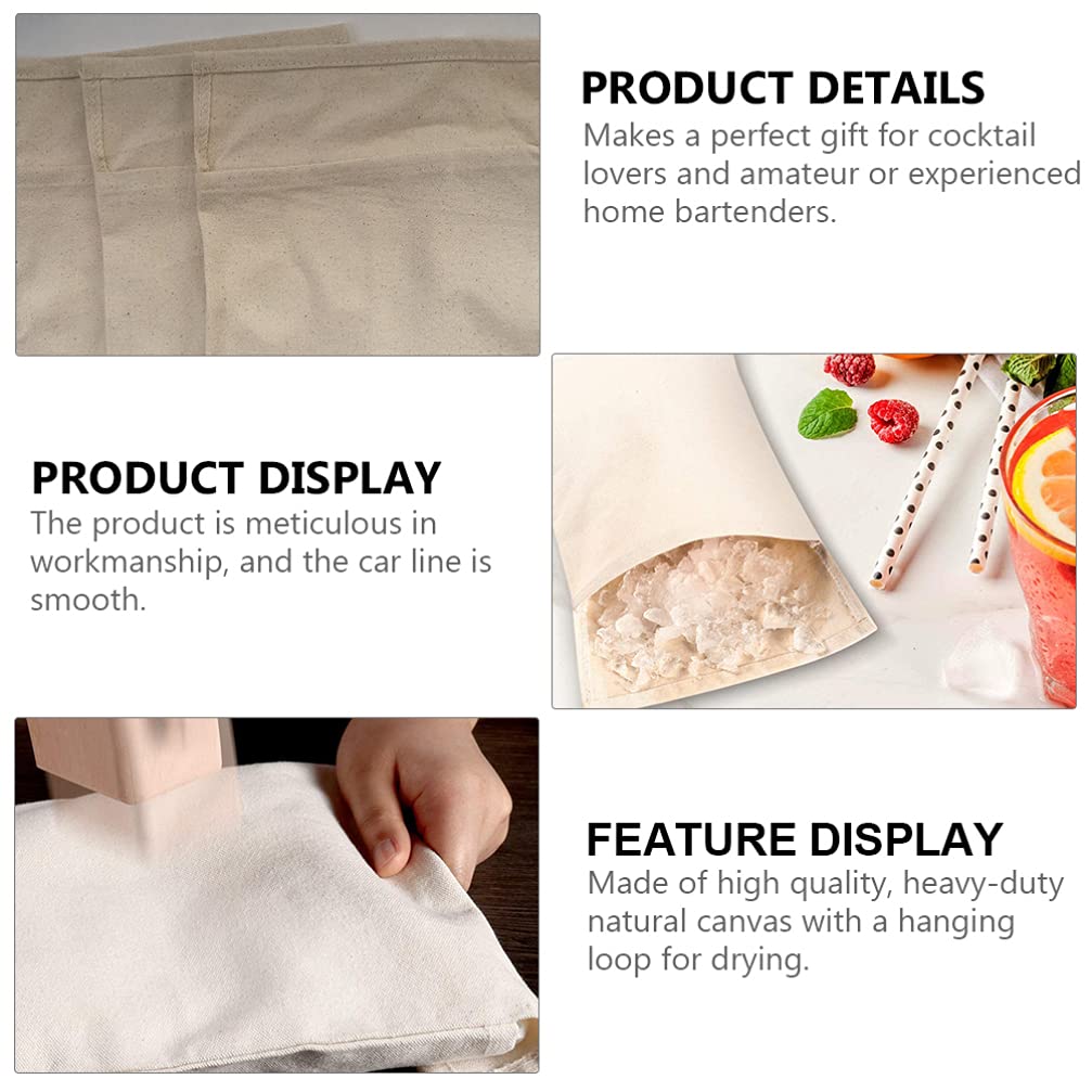 Angoily Lewis Ice Bag Canvas Ice Bag Crushed Ice Bag Professional Ice Crushing Bag for Chilled Cocktails 13. 3 inches x 8. 6 inches - Image 4