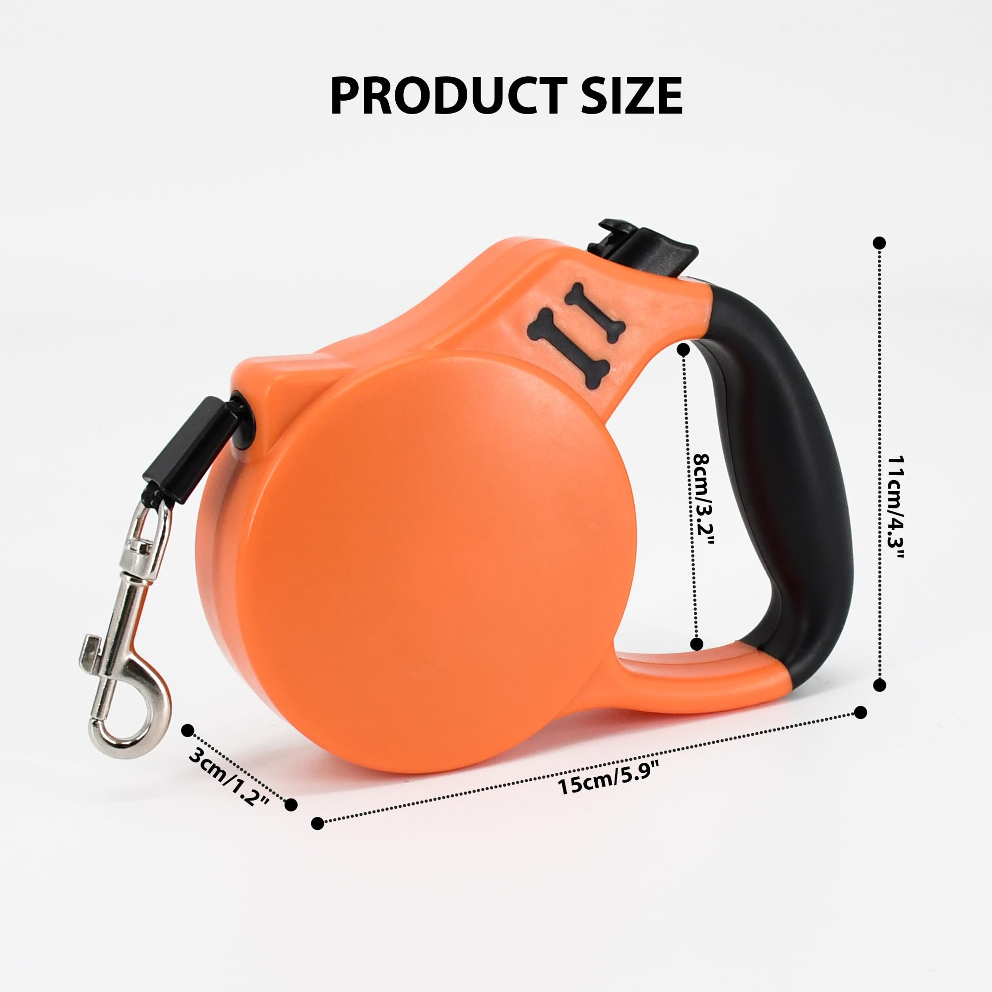 AIITLE Extendable Dog Lead 5m with Reflective Ribbon, One-Hand Control, Anti-Tangle Design, Durable Nylon Tape - Image 4