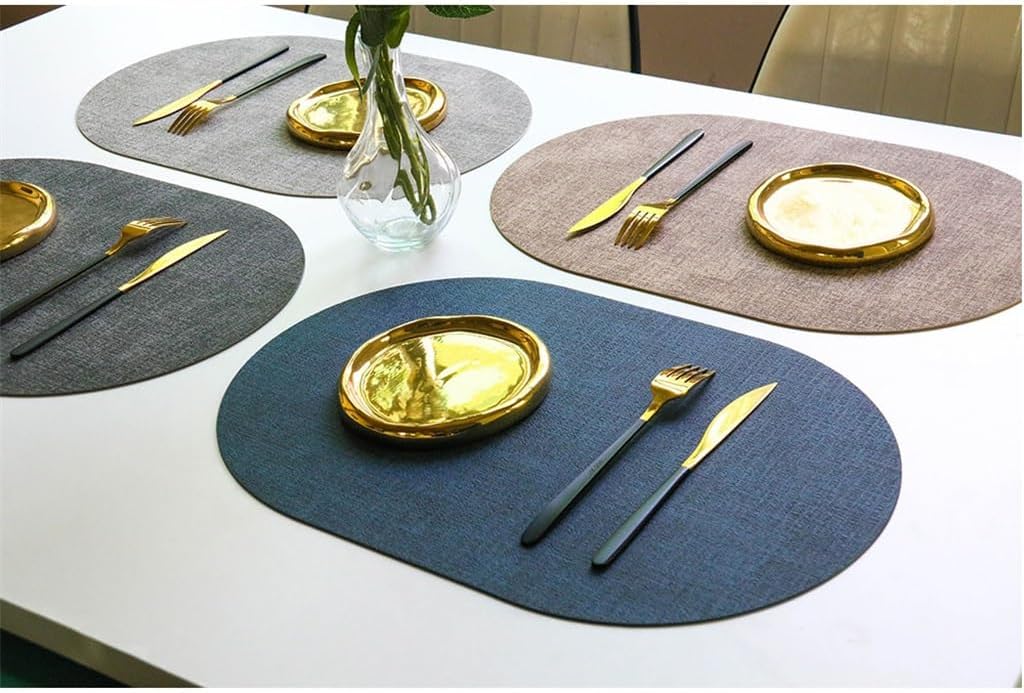 Leather Mat Oval Waterproof Waterproof Hotel Restaurant Western Mat Insulated Table Mat