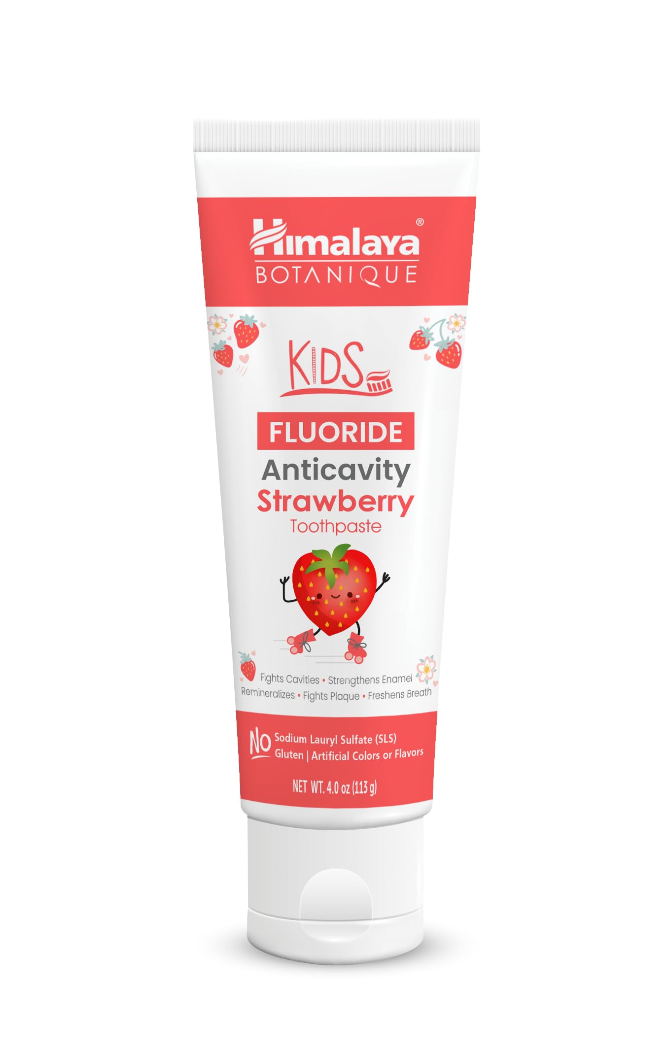 Himalaya Botanique Kids Fluoride Anticavity Toothpaste, Strawberry, 4 oz