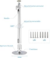 Vista 3 de NIERBO Colgador universal de montaje en pared para proyector, cabezal giratorio de 360° con longitud extensible, soporte de montaje de 11.8 a 19.7