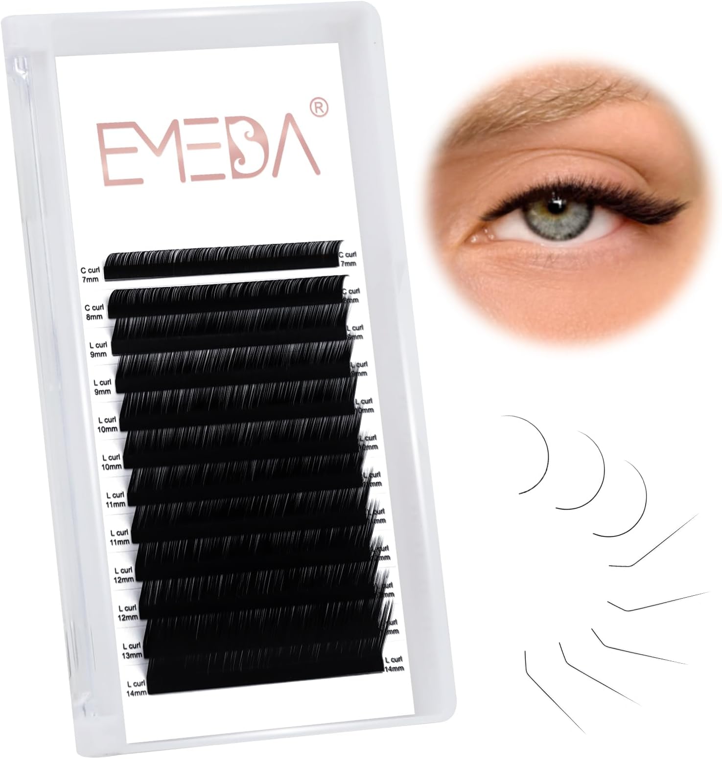 L curl Professional Lash Extensions One by One Classic C L Curl Mixed 7mm- 14mm L Eyelash Extensions One By One Cat Eye Lash Extensions Fox Eyelashes 8mm C Curl L Eyelash Extension (mix)