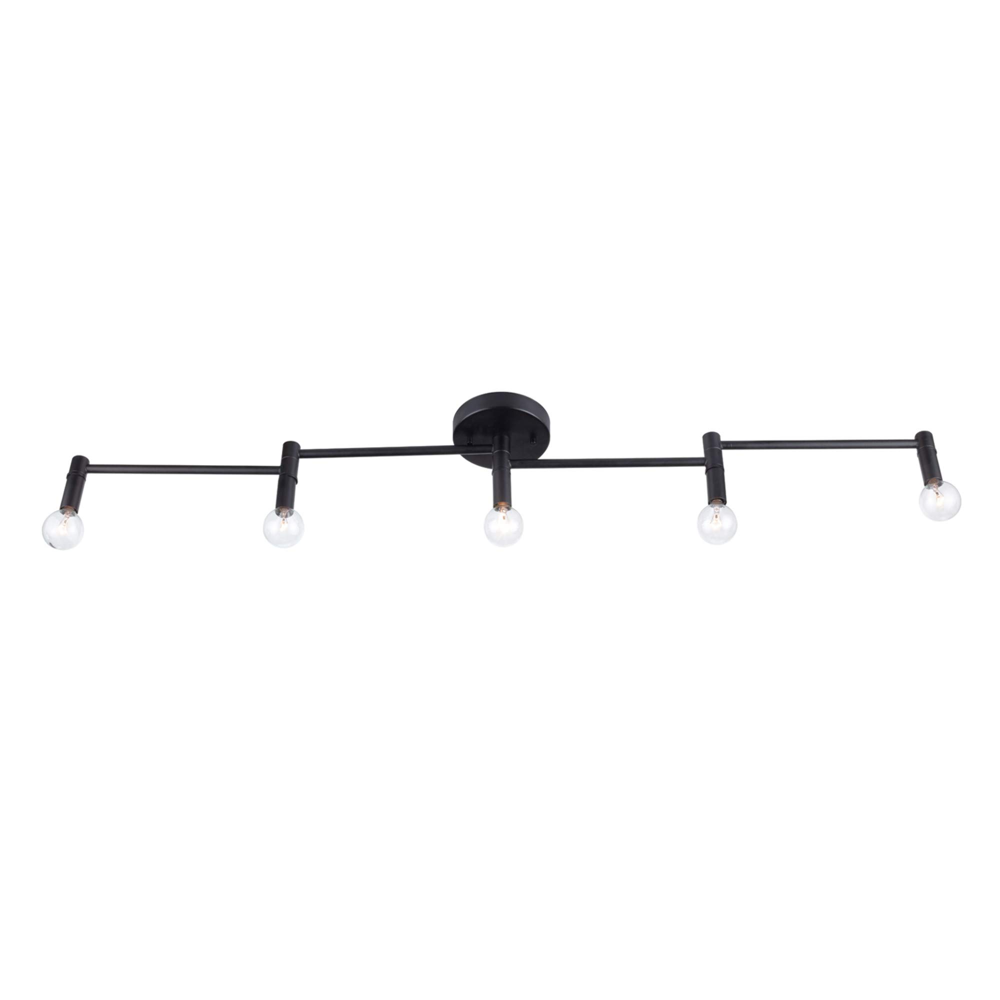 Globe Electric59969 Tempo 5-Light Foldable Track Lighting, Matte Black