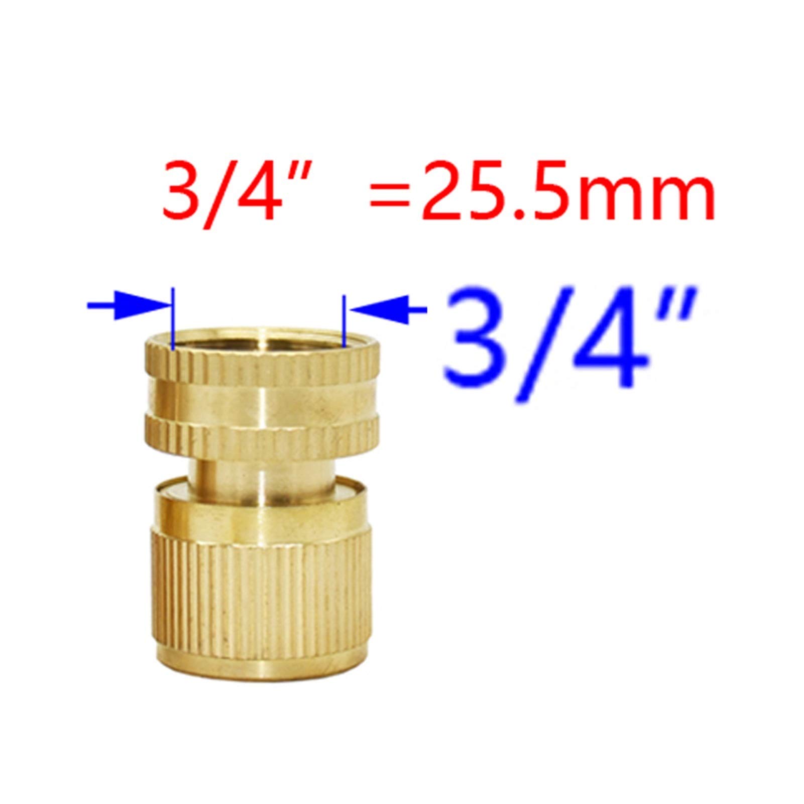 Connettore per tubo da giardino 6 in ottone da 1/2 3/4 di pollice con filettatura esterna in rame, raccordi rapidi per il collegamento dell'acqua da giardino, raccordi per tubi dell'acqua per autola