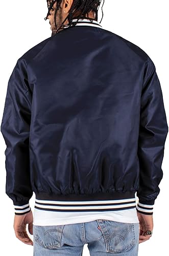 Miniatura 3 de Shaka Wear Chaqueta bomber para hombre Chaqueta clásica acolchada de ajuste relajado, resistente al agua, abrigo de béisbol universitario S-3XL