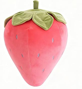 Cute Fruit Kids Pillow Stuffed Strawberry Plush Pillows Super Soft Girls Pillows Cushion Seat for Kids Toys Pink,19.6/50cm1 Count Pack of 1