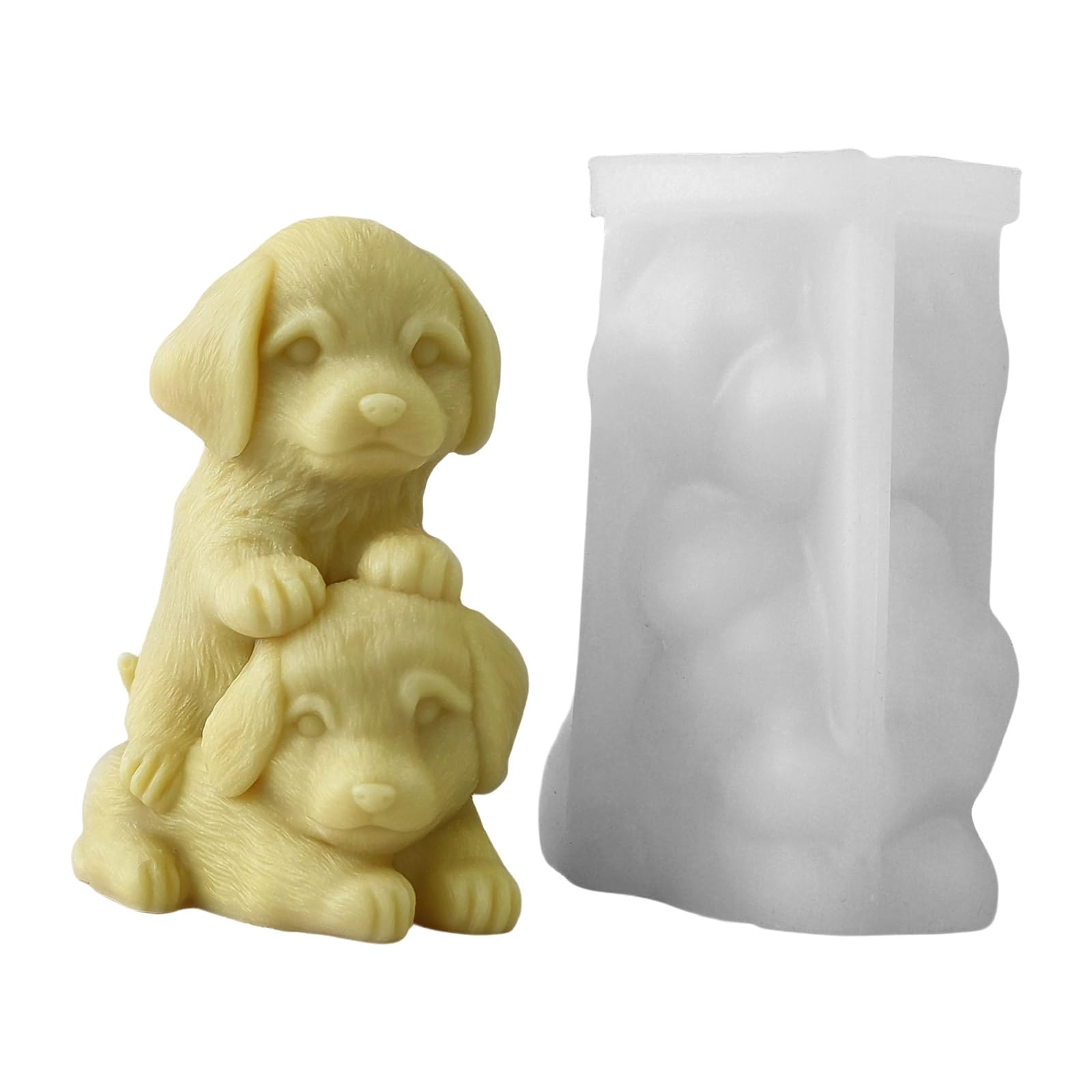 NEWFT Silicone Figurine Candle Making Supplies Dogs Shape Silicone Soap Mould Crafting Silicone Texture for Candle