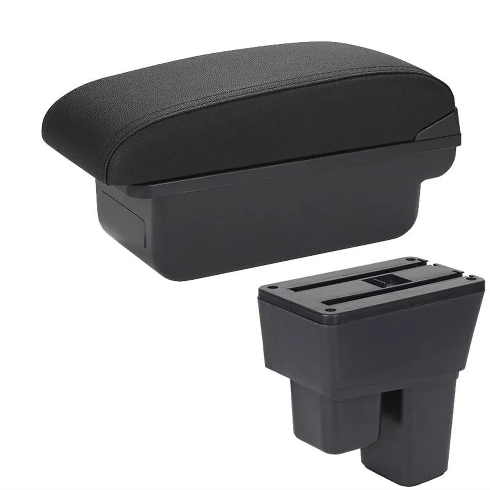 NOHEEU Car Armrest Special Storage Box Modification Parts For Fit For Jazz 2 2008 2009 2010 2011 2012 2013(C2 Black line NO USB)