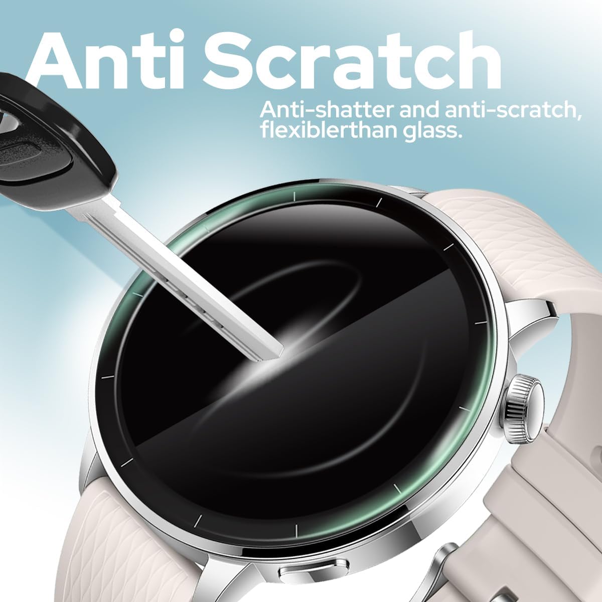 Compatible for KEEPONFIT DR05 1.27 Inches Smart Watch Screen Protector, [6 Pack] Full Coverage TPU Clear Film Compatible for Yoever/Cillso DR05 1.27" Smart Watch (Black)