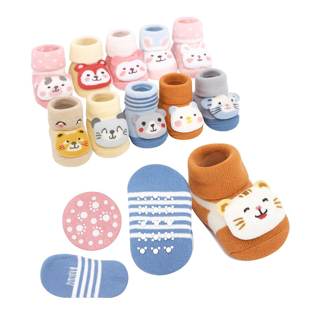 Baby cry Baby Boy's Girl's Kids New Born Infant Cute Stylish Bootie Booty Socks Shoes Prewalker First Walker Soft (Blue, PAK of 2)-image-39