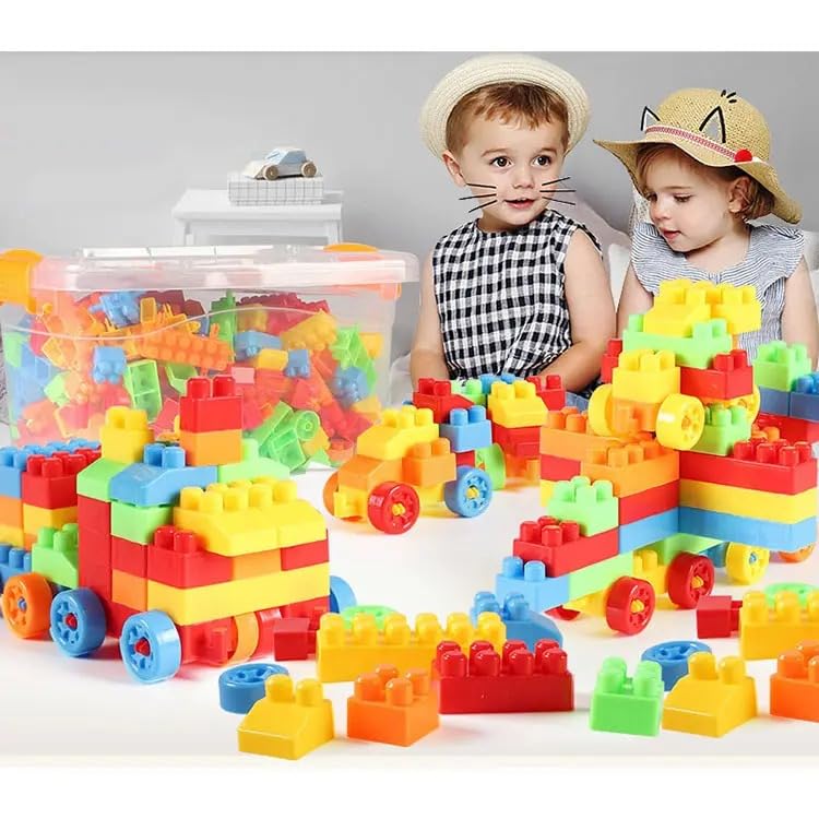 ARIZON DIY Plastic Building Blocks for Kids Puzzle Games for Kids, Toys for Children Educational & Learning Toy for Kids, Girls & Boys - (200+ Blocks with 24 Wheels) Multicolor (B0C96R359M) Amazon Price History, Amazon Price Tracker