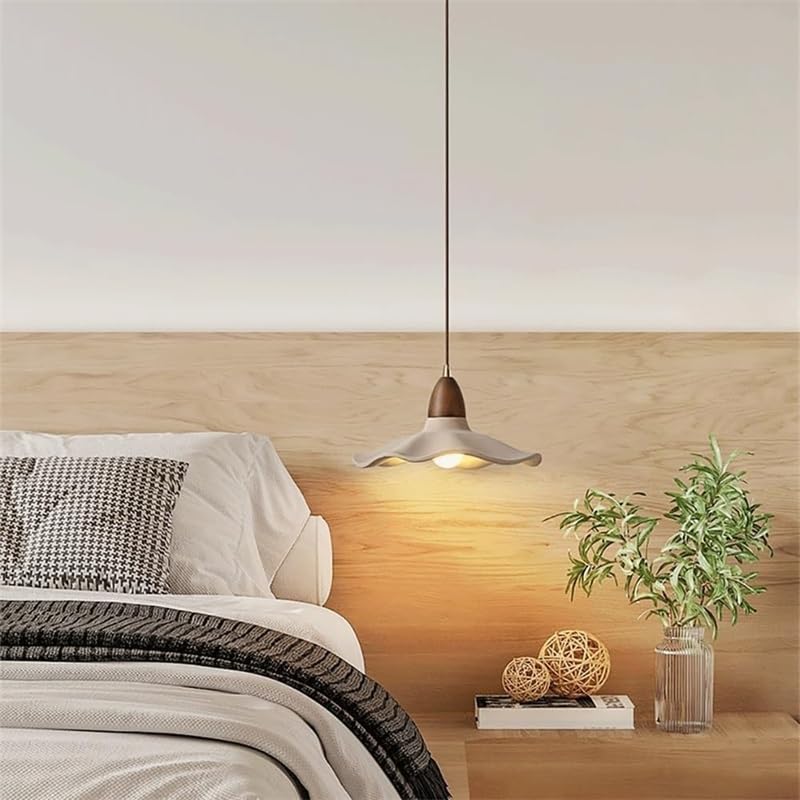 Suspension ciment style industriel rétro 25cm culot E27 fleur - 5