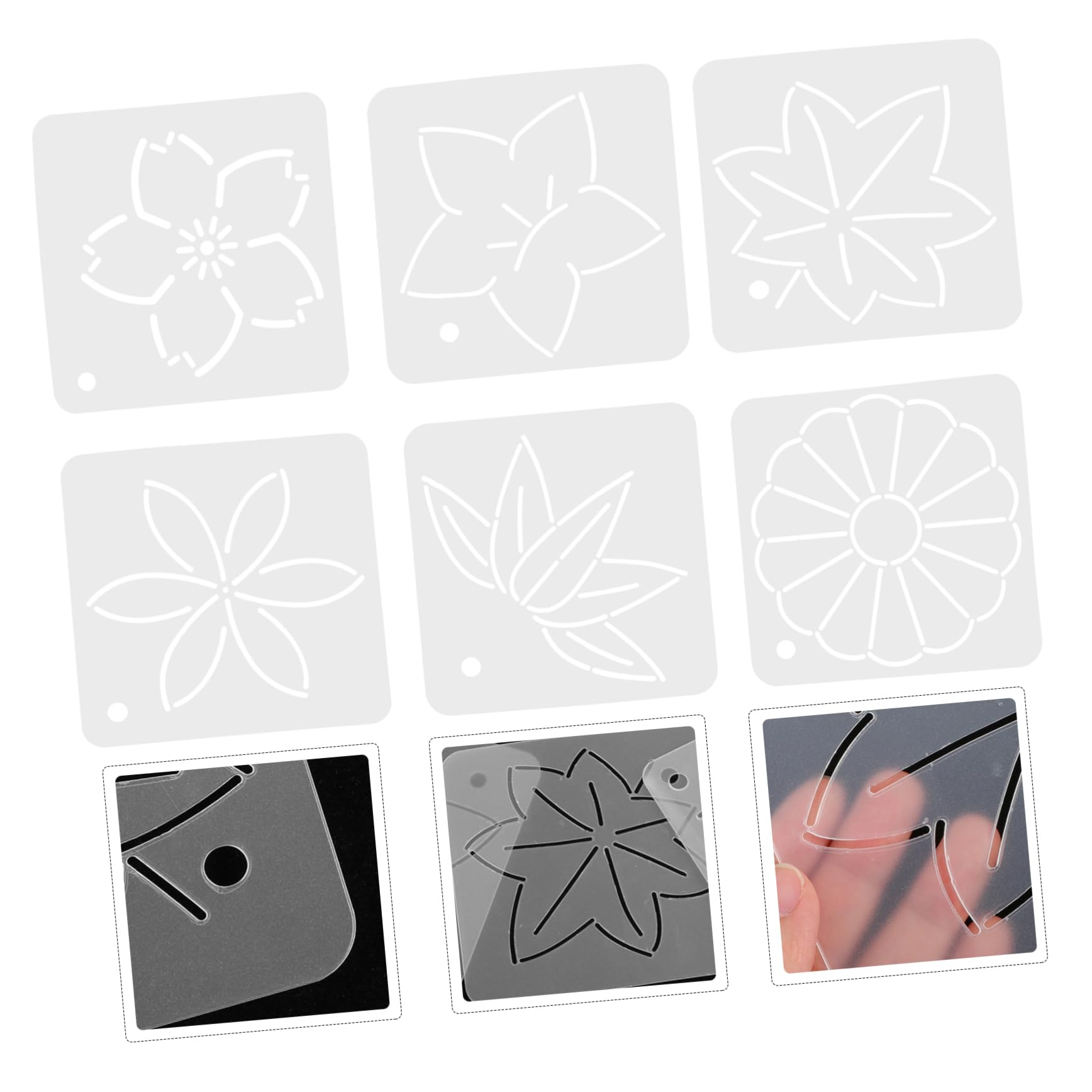TEHAUX 18piezas Plantillas De Acolchado Floral Herramientas Para Costura Plantillas De Costura De Duradero Para Proyectos De Patchwork y Manualidades