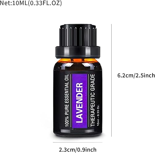 Miniatura 2 de Juego de aceites esenciales puros, juego de 6 aceites de aromaterapia, paquete de 6, 0.39 onzas líquidas (romero, lavanda, hierba de limón, naranja,