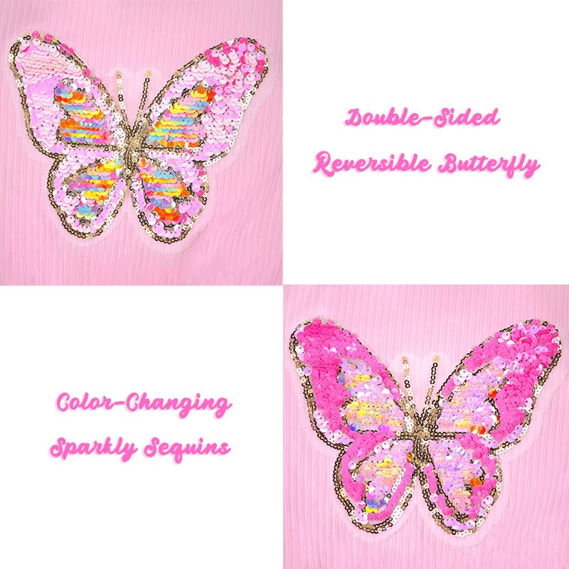 Toddler Girl Tutu Dresses Color-Changing Sequin Little Girls Long Sleeve Ruffle Tulle Birthday Party Flower Dress 1-5T4