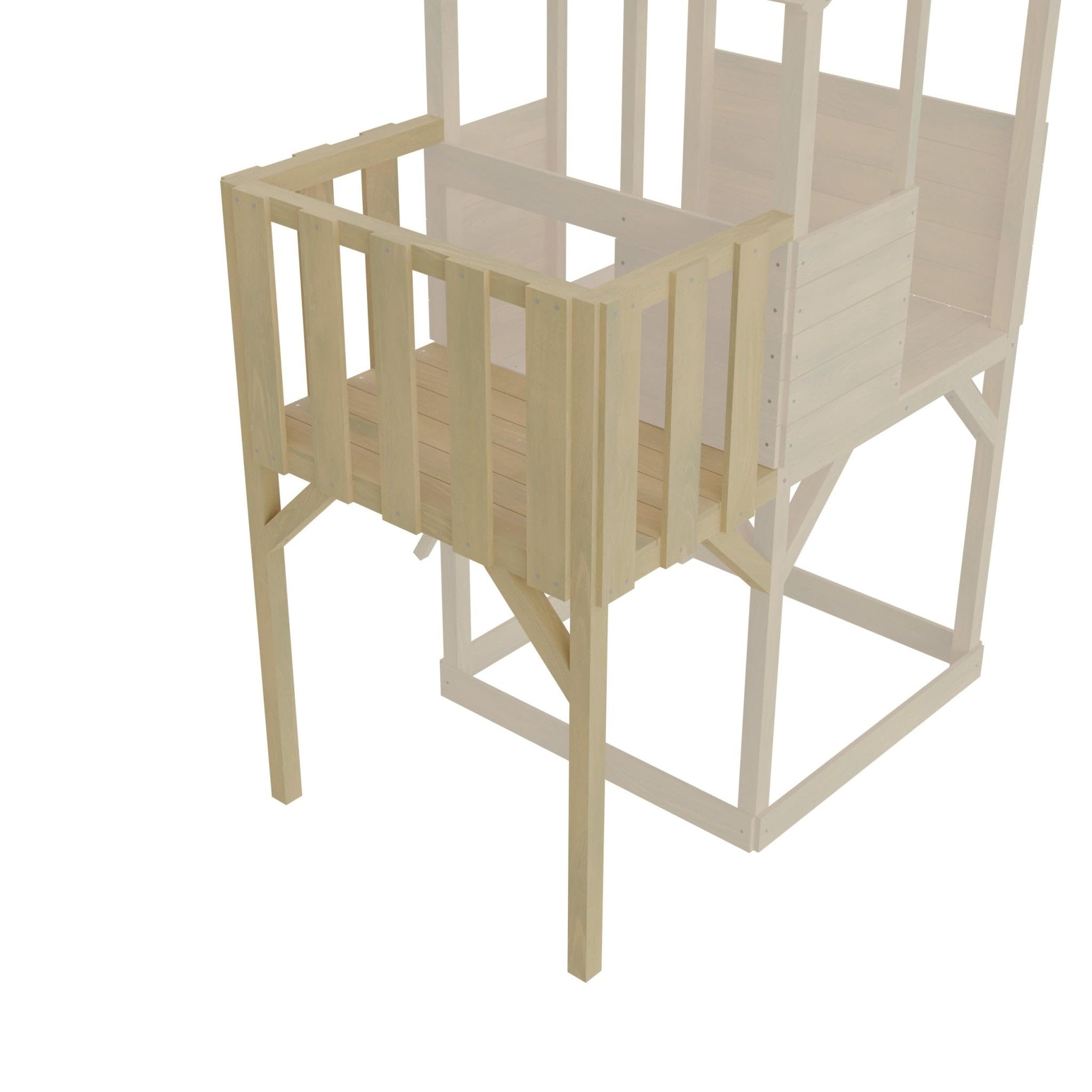 TP Toys Treehouse Wooden Play Tower Wooden Balcony - Made From FSC Certified Wood, Fun Sturdy Outdoors Garden Wendy House, Wooden Playhouse Accessories, Garden Play House For Kids - 3 Years+