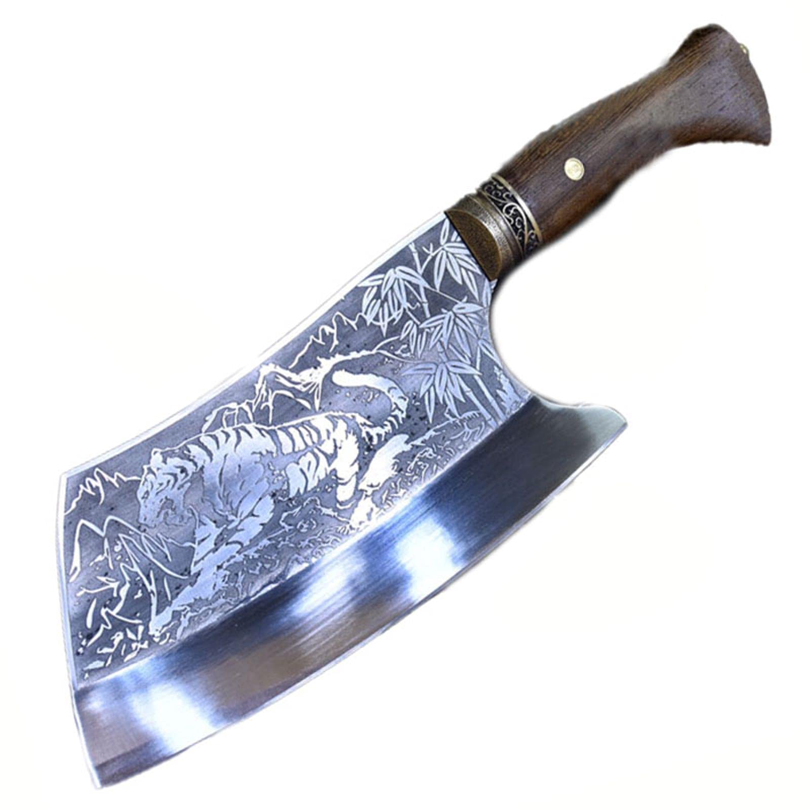 Guang Couteau de Cuisine Professionnel 7CR17MOV en Acier forgé à la Main Ultra Tranchant de 9 Pouces pour Couper Les os et la Viande