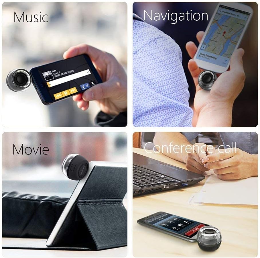 Mini Portable Speaker, 3W Mobile Phone Speaker with 250mAh Lithium Battery Line-In Speaker with Clear Bass 3.5mm AUX Audio Interface, Plug and Play for iPhone, iPad, iPod, Tablet, Computer (White)