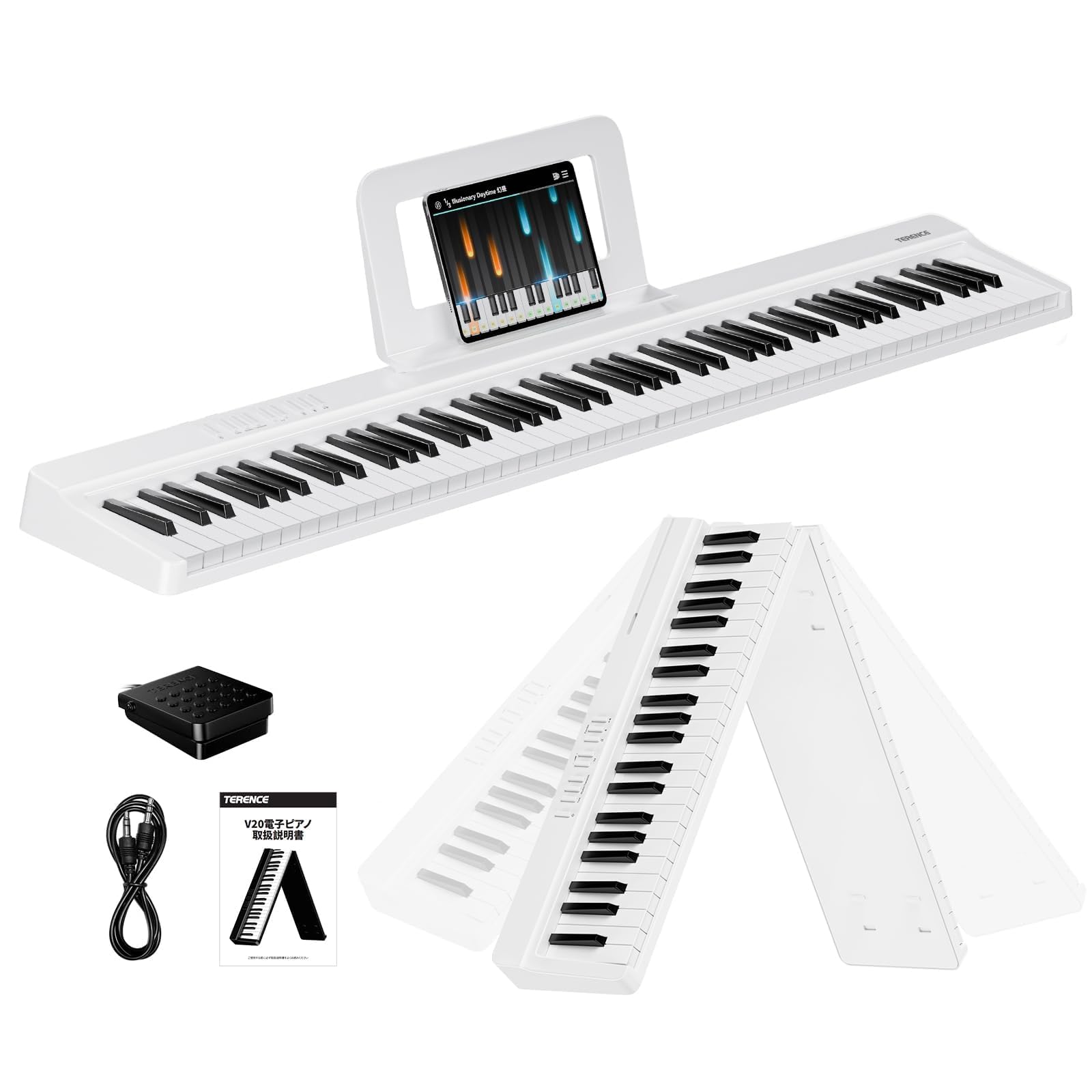 Amazon | TERENCE 電子ピアノ 88鍵盤 折り畳み式 キーボード タッチ