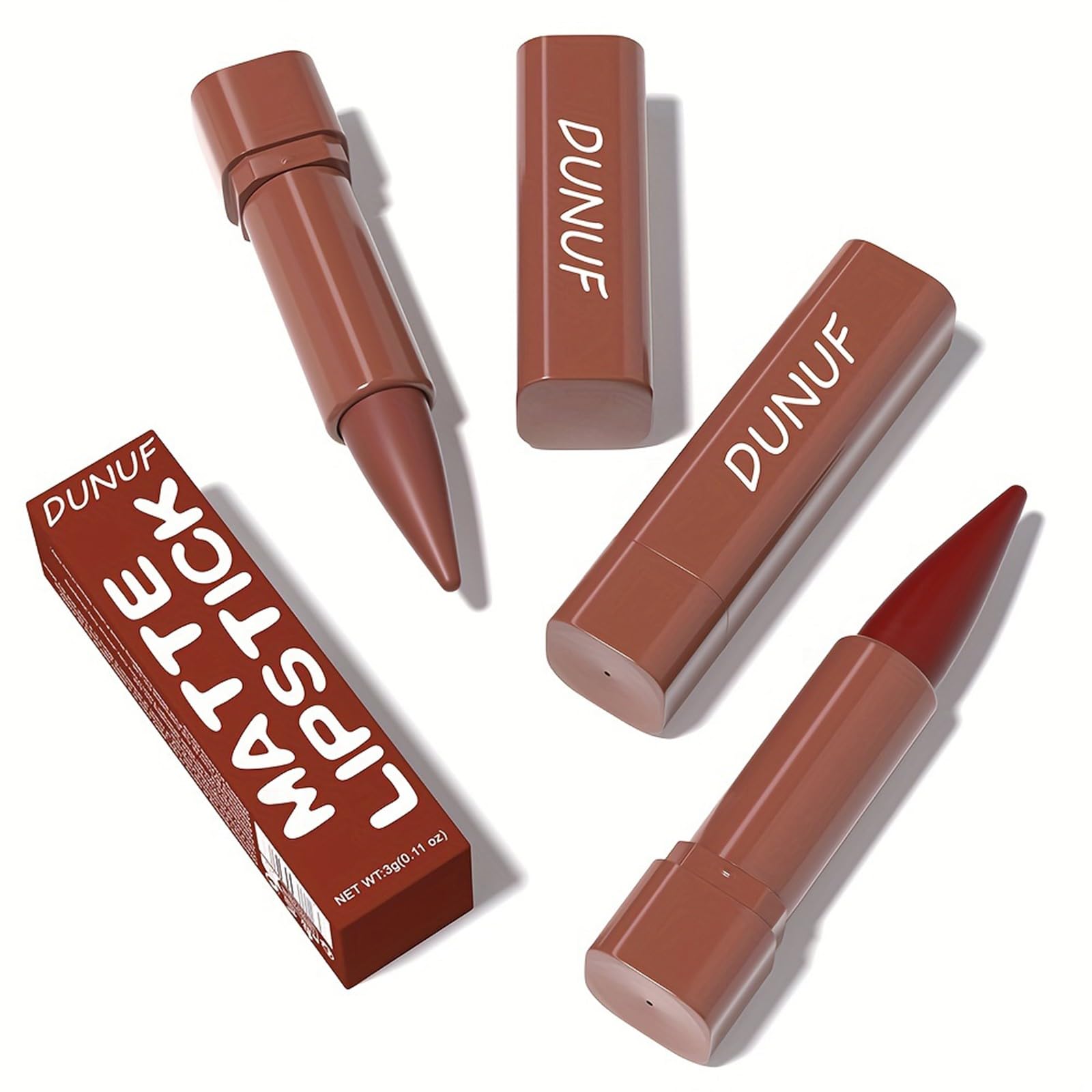 Set mit matten Lippenstiften, samtiger Farbverlauf, mit einziehbaren Lippenstiften, langlebig, für Damen und Geschenk (9 Stück Nr. 01 Nr. 09)