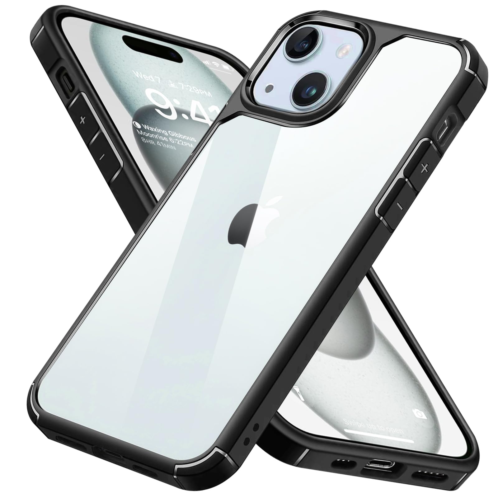 INFOSUN iPhone 15 Plus Case Clear Cover Ultra Thin Silicone