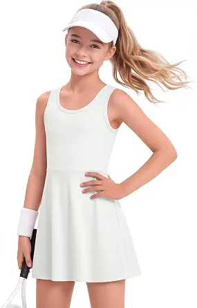 Girls Athletic Sleeveless Tennis Dress