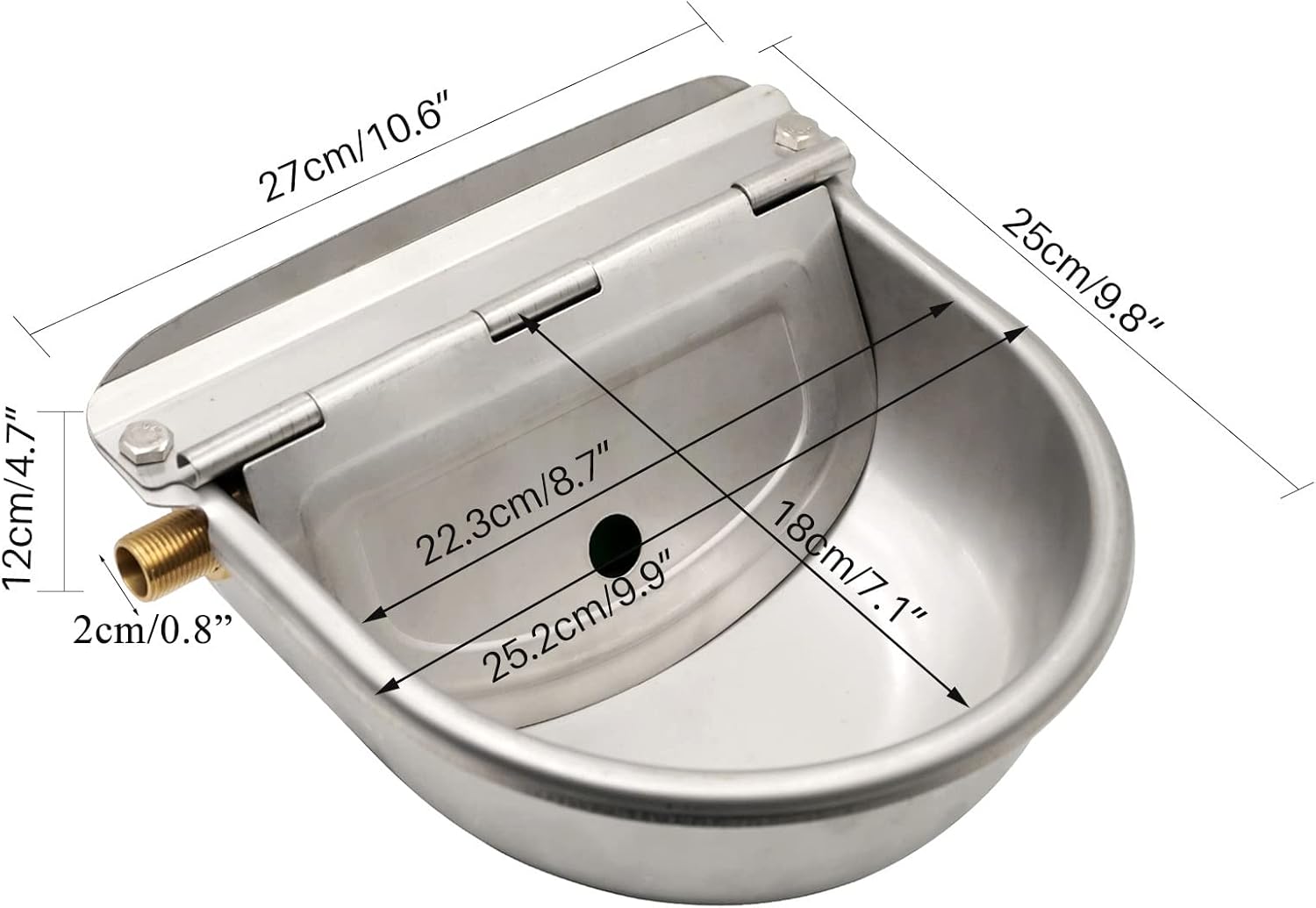 MUDUOBAN Automatic Horse Drinking Water Bowl with Float Valve Upgraded Stainless Steel Water Feeder Trough for Livestock Cow Sheep Goat Cattle Hog Dogs : Pet Supplies