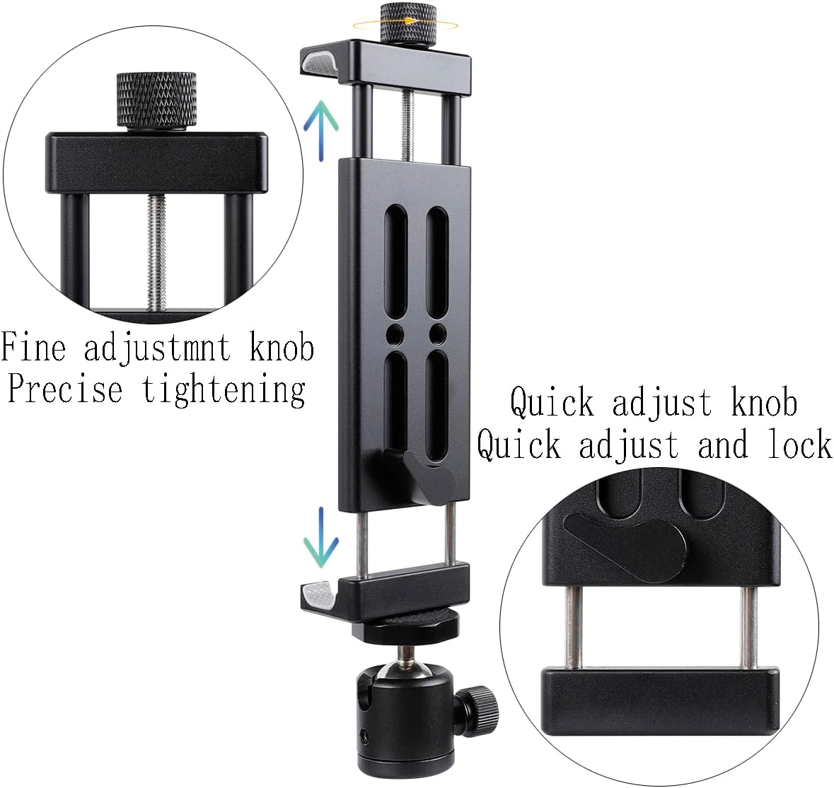 Aluminum Tripod Mount Adapter for iPad, 360 Rotatable Tablet Holder Compatible with iPad Pro/Air/Mini, Samsung Tab and Other 4.7" -15" Tablets