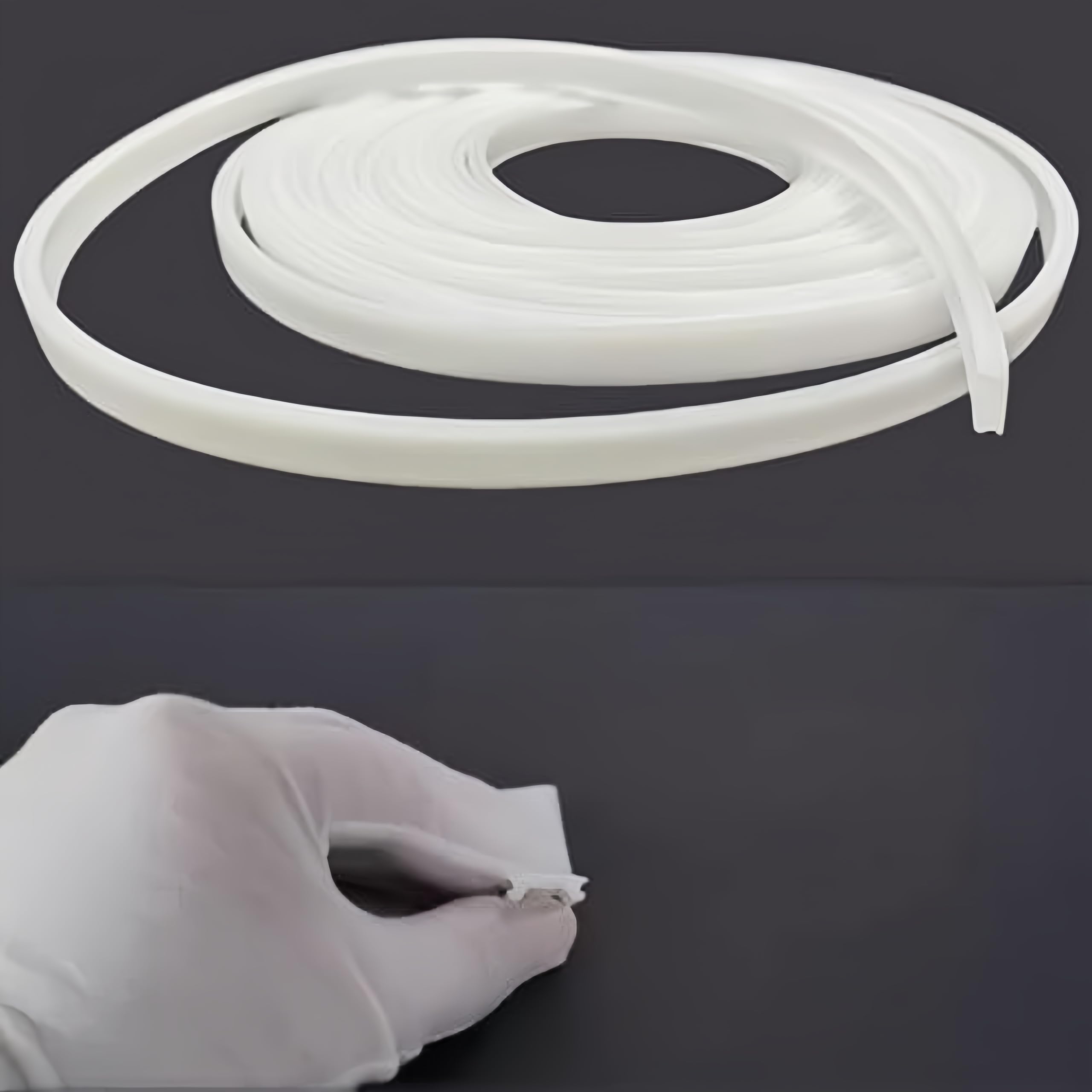 16.4Ft/5M Silicone LED Cover, Alumium Profile Silicone Channel Diffuser Flexible PC Lampshade Line for Strip Lights, Ceiling Lamp, Under Cabinet Cover Replaceable Installation (12mm)-image-48