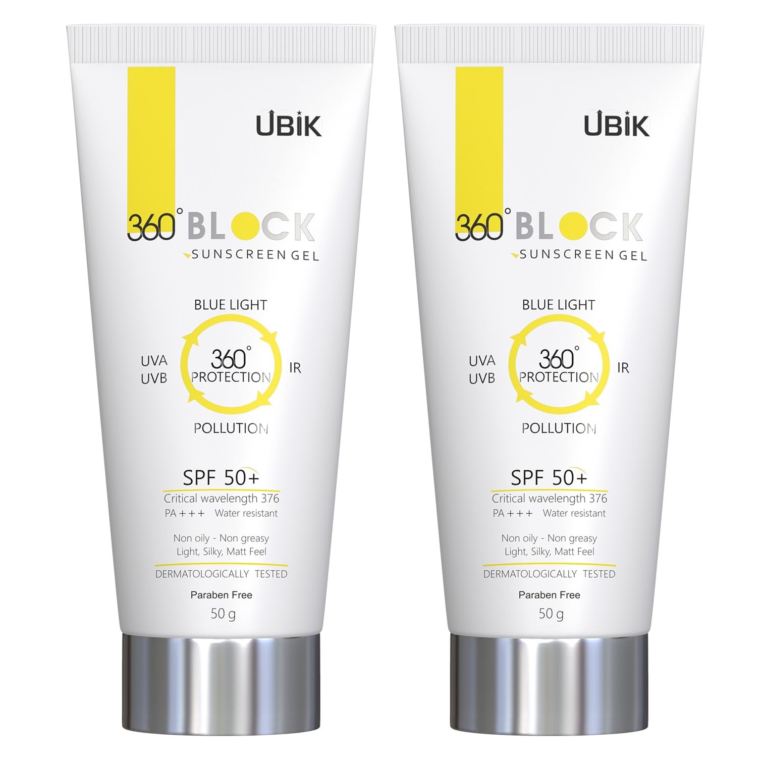 Ethiglo 360 Block Sunscreen Gel SPF 50+ : 50 GM : Pack of 2