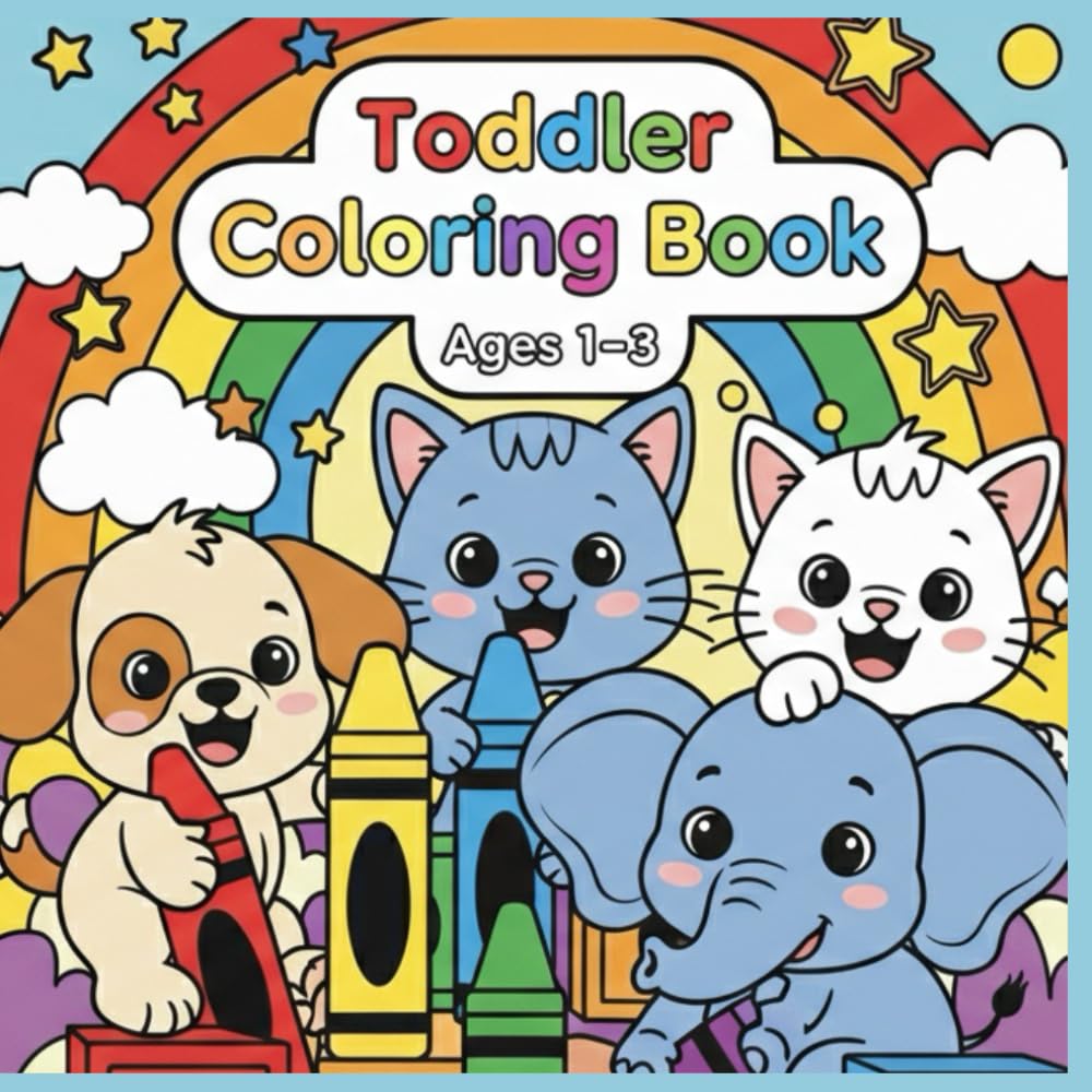 Color & Learn: Big Toddler Coloring Book: Simple Animals, Shapes & Everyday Things to Color — Ages 1–3