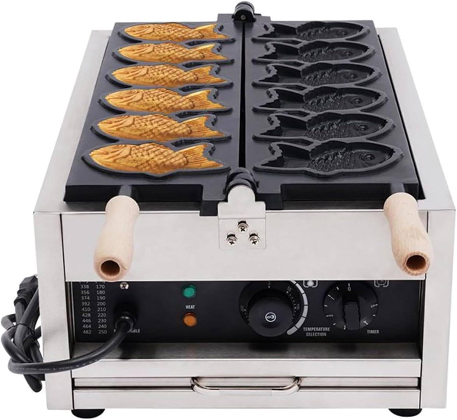 ShaiVrissian Electric Taiyaki Fish Waffle Maker,Skewer Bubble Waffle Maker Machine,180° Full Rotation,50-300℃ Adjustable,For Commercial Home Use,Party Cafe Tea Shop