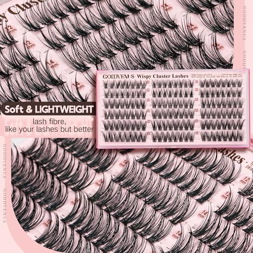 Image of Wispy Natural Lash Clusters CC Curl DIY Cluster Eyelash Extensions for Clean Makeup, Individual False Eyelashes Cat Eye Lash Clusters