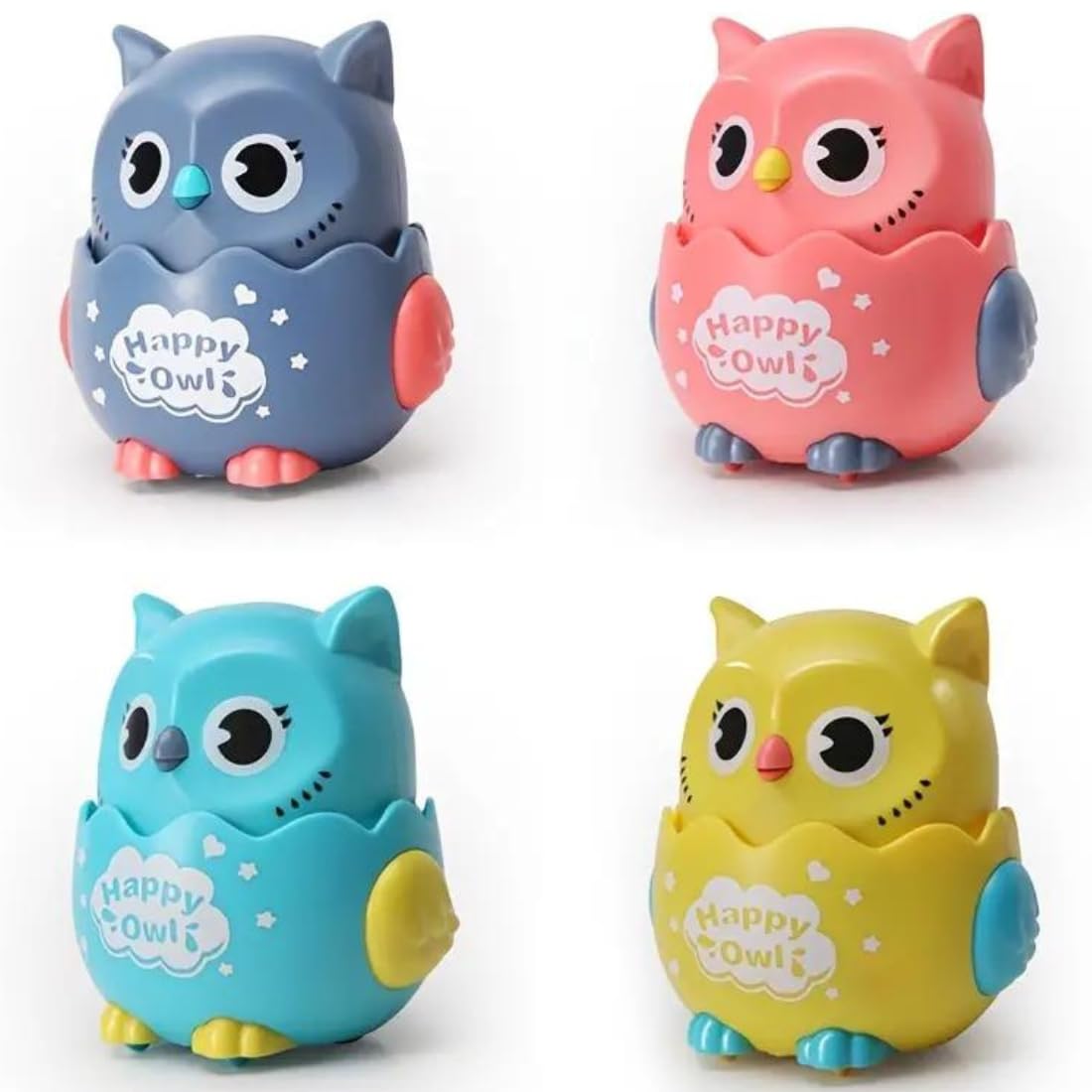 MINNA BAZZAR Cute Owl Shaped Press Mechanical Sliding Funny Cat Toy Classic Wind Up Toys for Small Midum Puppy Cat Dogs Plastic Infant Toddler Boy GirlToys for Kids (Owl Forest Pack of 1) (B0CV7XPM8P) Amazon Price History, Amazon Price Tracker