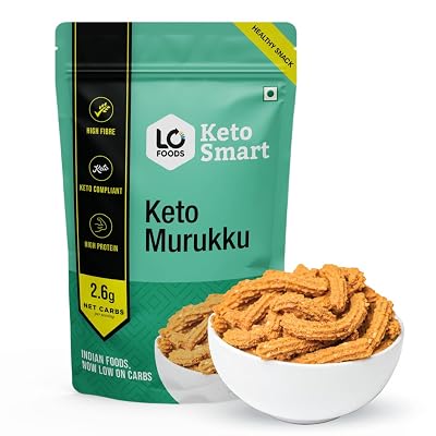 Lo! Foods - Keto Murukku (200g) | 2.6g Net Carb | Keto Snacks Tested for Keto Diet | Low Carb Snacks | Diet Snacks…